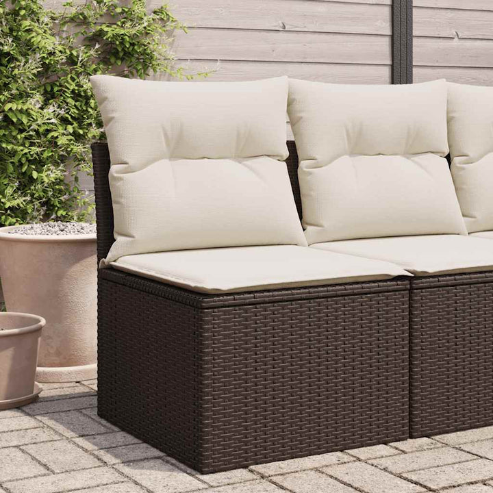 havestol med hynder uden armlæn polyrattan brun
