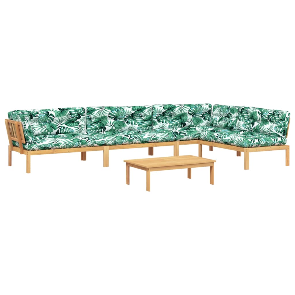 sofasæt til haven 5 dele træpaller med hynder massivt akacietræ