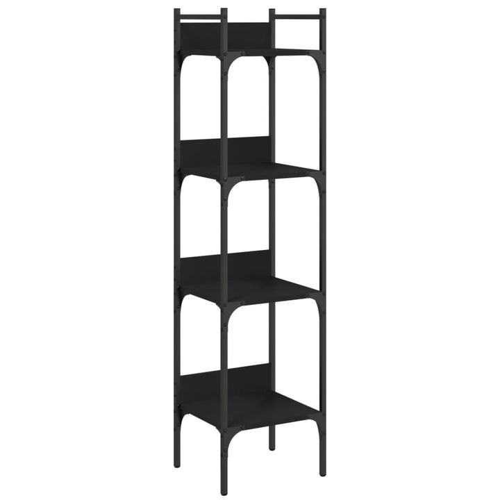 bogreol med 4 hylder 35x30x138,5 cm konstrueret træ sort