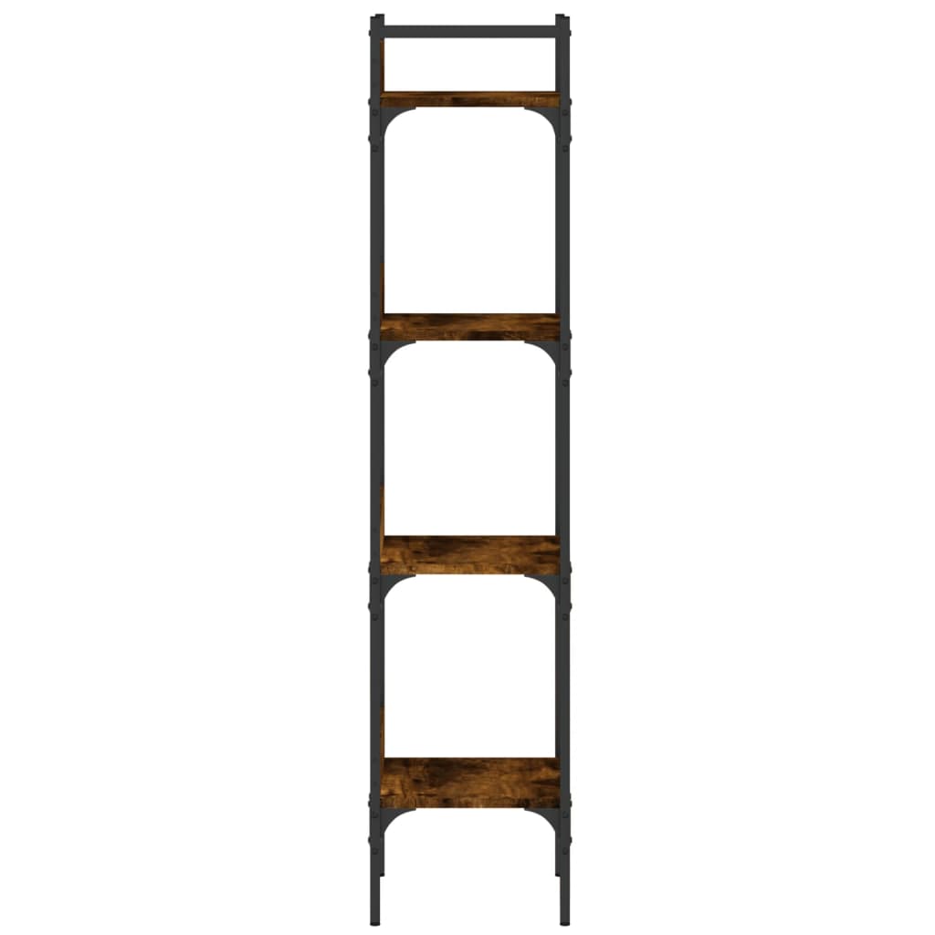 bogreol med 4 hylder 35x30x138,5 cm konstrueret træ røget eg