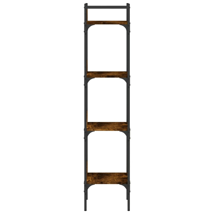 bogreol med 4 hylder 35x30x138,5 cm konstrueret træ røget eg