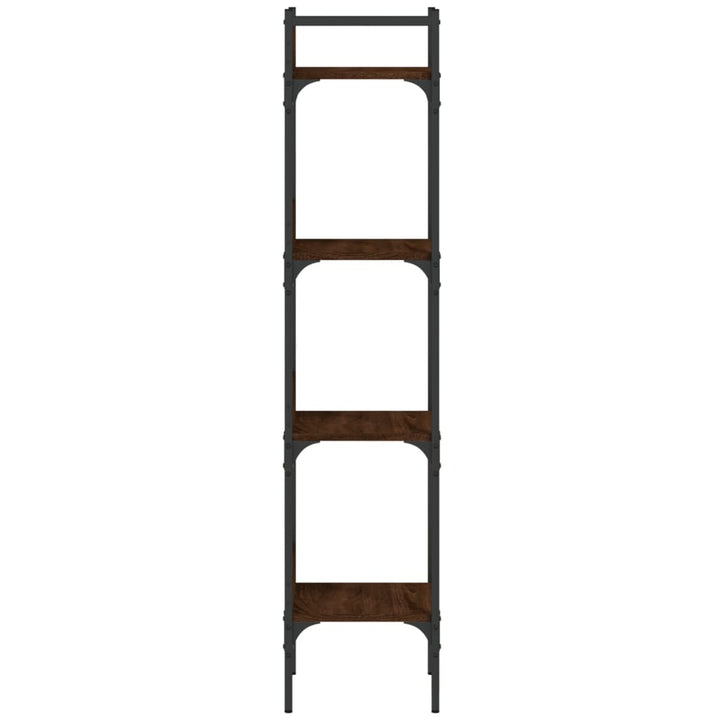 bogreol 35x30x138,5 cm 4 hylder konstrueret træ brunt egetræ