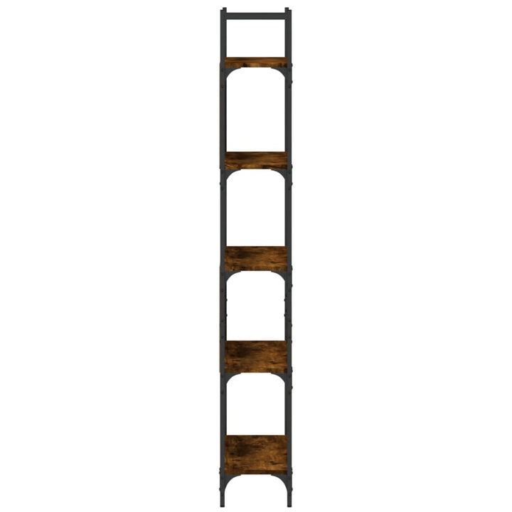 bogreol 60,5x24x166,5 cm 4 hylder konstrueret træ røget eg