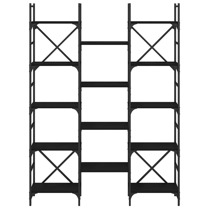 bogreol 127,5x28,5x172,5 cm konstrueret træ sort