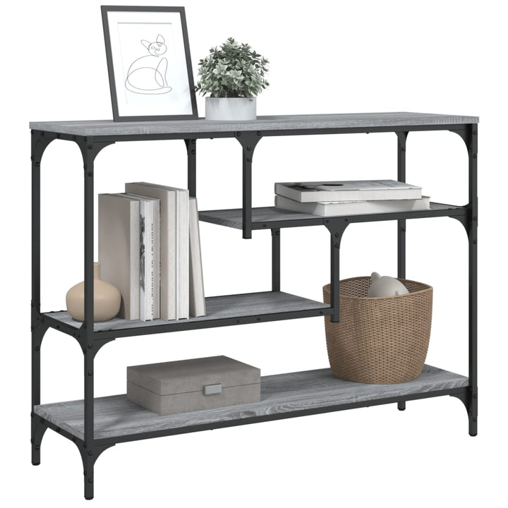 konsolbord 100x30x75 cm konstrueret træ grå sonoma-eg