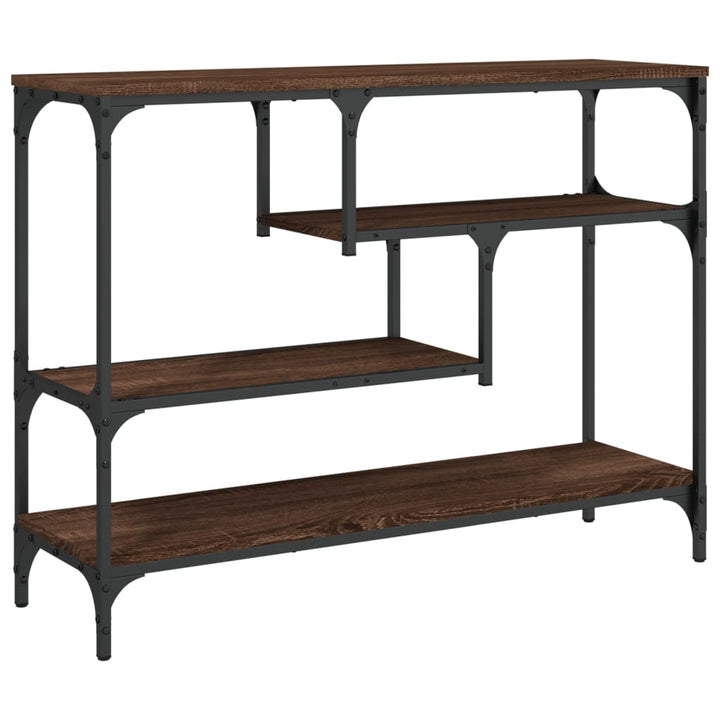 konsolbord 100x30x75 cm konstrueret træ brun egetræsfarve