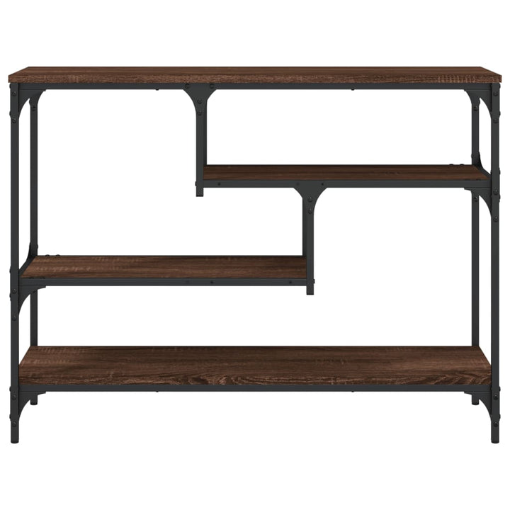 konsolbord 100x30x75 cm konstrueret træ brun egetræsfarve