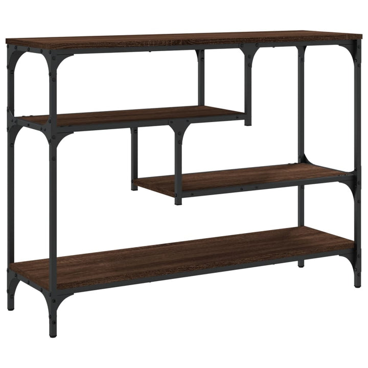konsolbord 100x30x75 cm konstrueret træ brun egetræsfarve