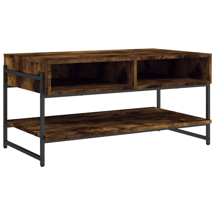 sofabord 90x50x45 cm konstrueret træ røget egetræsfarve