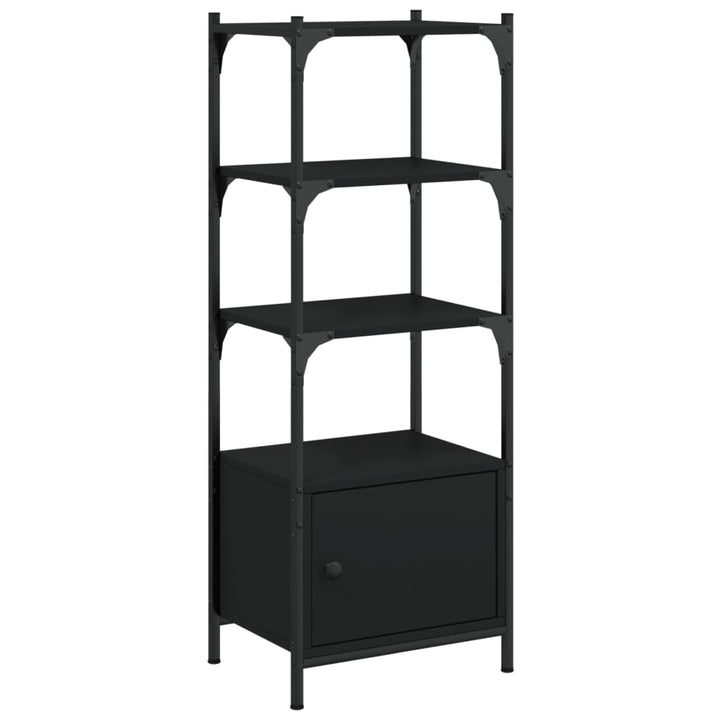 bogreol med 3 hylder 41x30x109,5 cm konstrueret træ sort