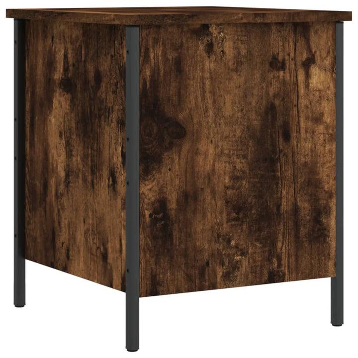 opbevaringsbænk 40x42,5x50 cm konstrueret træ røget egetræ