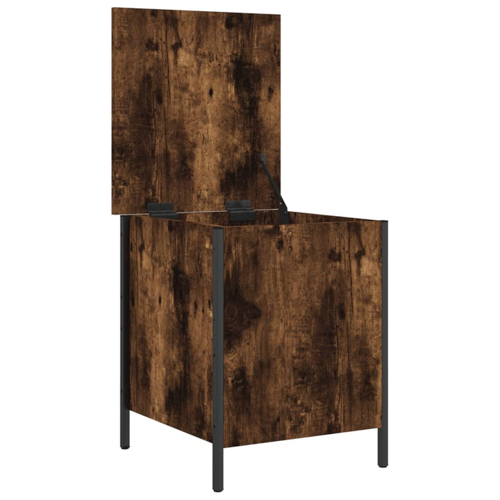 opbevaringsbænk 40x42,5x50 cm konstrueret træ røget egetræ