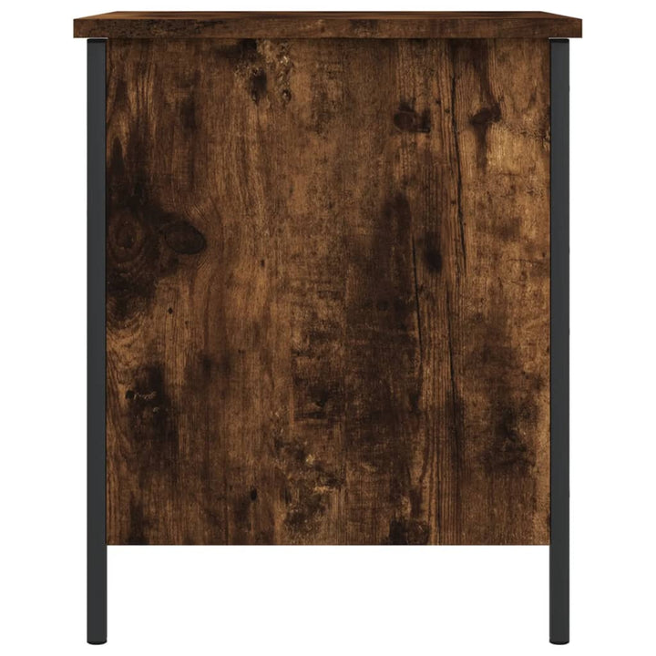 opbevaringsbænk 40x42,5x50 cm konstrueret træ røget egetræ
