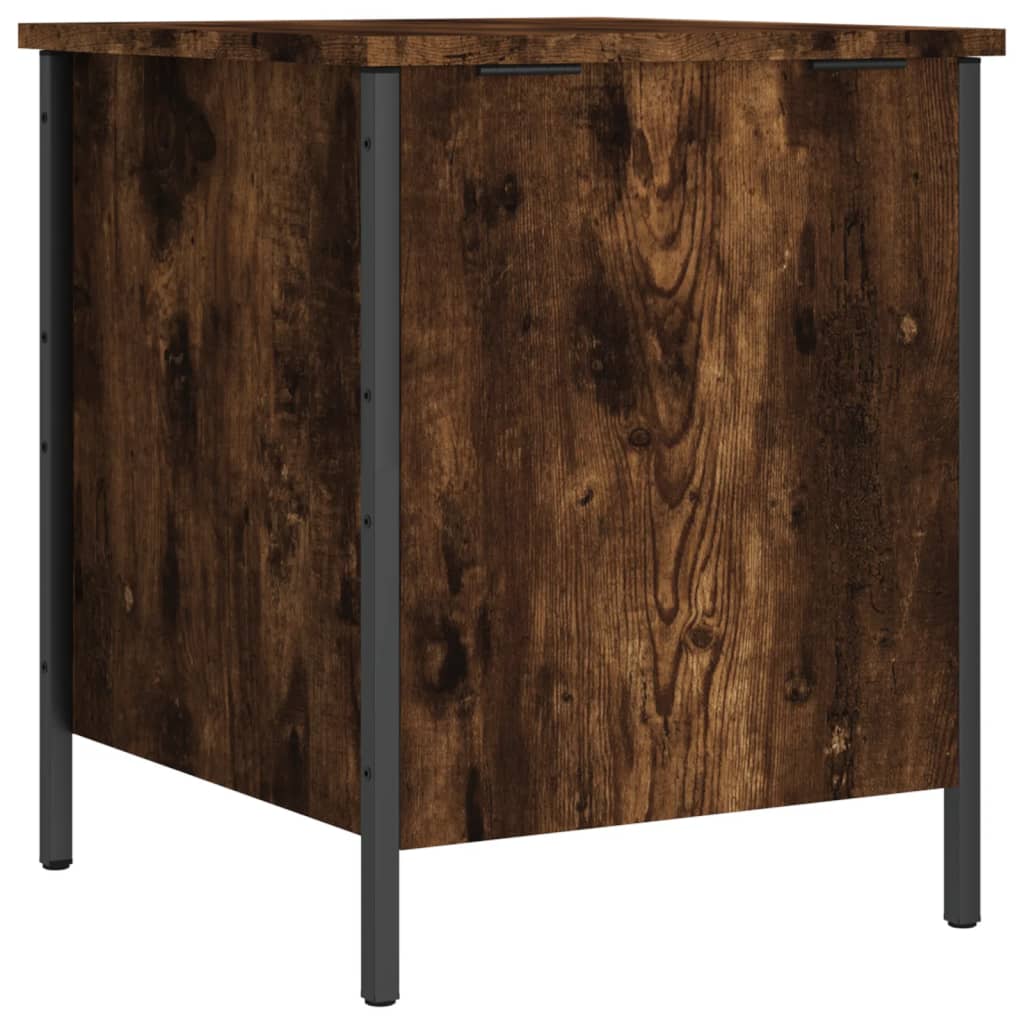 opbevaringsbænk 40x42,5x50 cm konstrueret træ røget egetræ