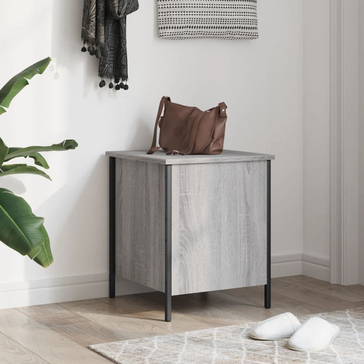 opbevaringsbænk 40x42,5x50 cm konstrueret træ grå sonoma-eg