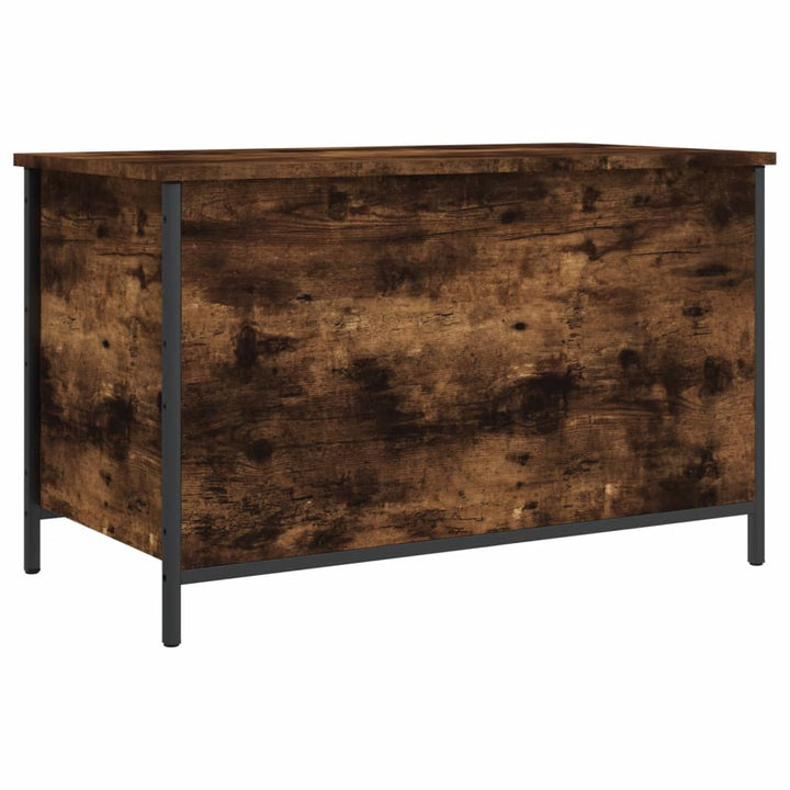 opbevaringsbænk 80x42,5x50 cm konstrueret træ røget egetræ
