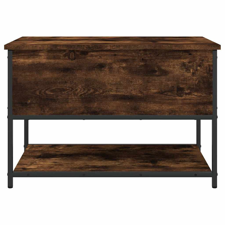 opbevaringsbænk 70x42,5x47 cm konstrueret træ røget egetræ