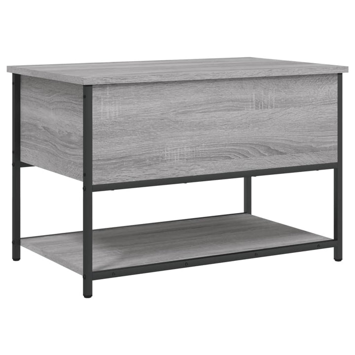 opbevaringsbænk 70x42,5x47 cm konstrueret træ grå sonoma-eg