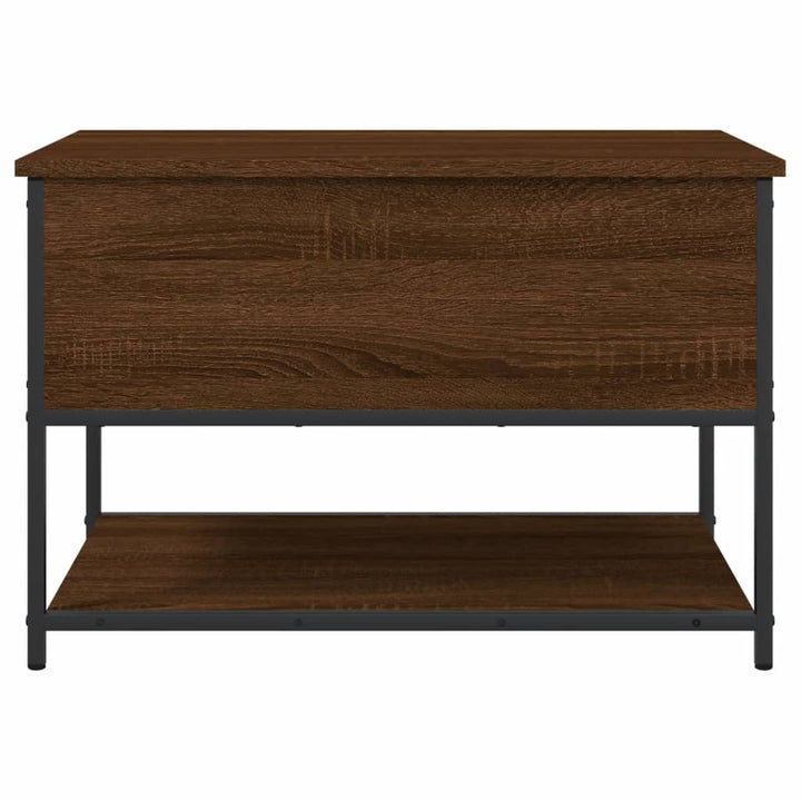 opbevaringsbænk 70x42,5x47 cm konstrueret træ brun egetræsfarve