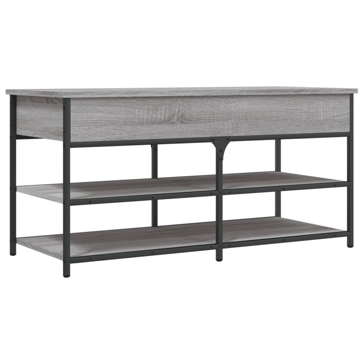 skobænk 100x42,5x50 cm konstrueret træ grå sonoma-eg
