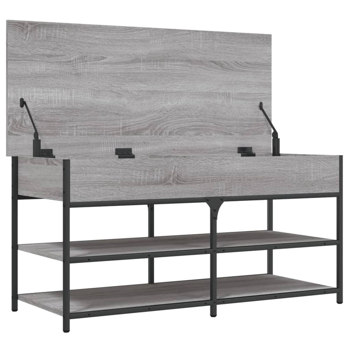 skobænk 100x42,5x50 cm konstrueret træ grå sonoma-eg