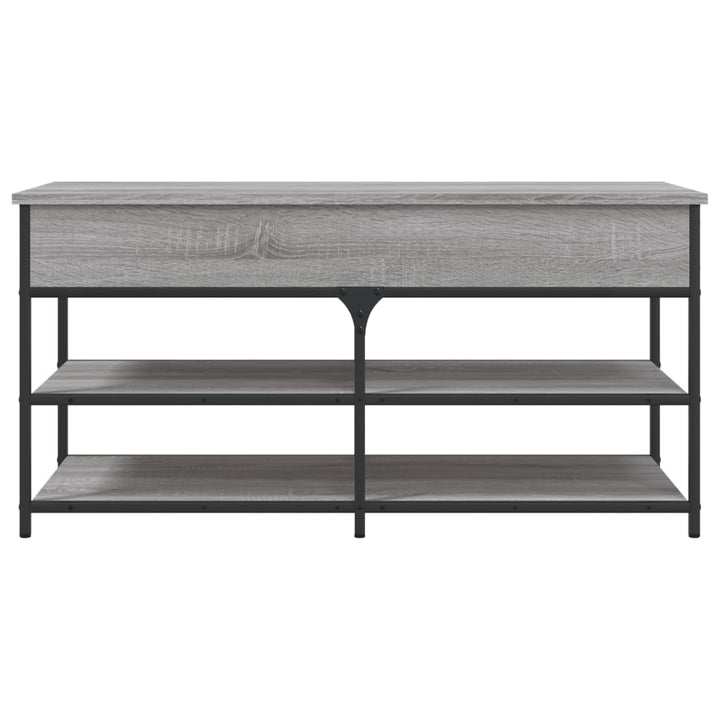 skobænk 100x42,5x50 cm konstrueret træ grå sonoma-eg