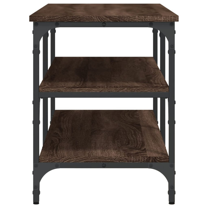 skobænk 100x38,5x49 cm konstrueret træ brun egetræsfarve