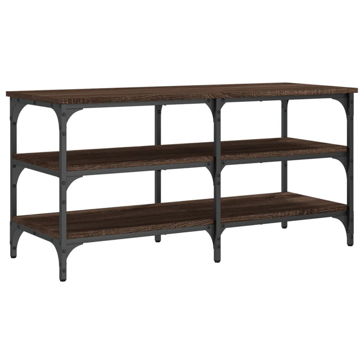 skobænk 100x38,5x49 cm konstrueret træ brun egetræsfarve