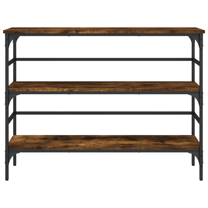 konsolbord 100x32x75 cm konstrueret træ røget egetræsfarve
