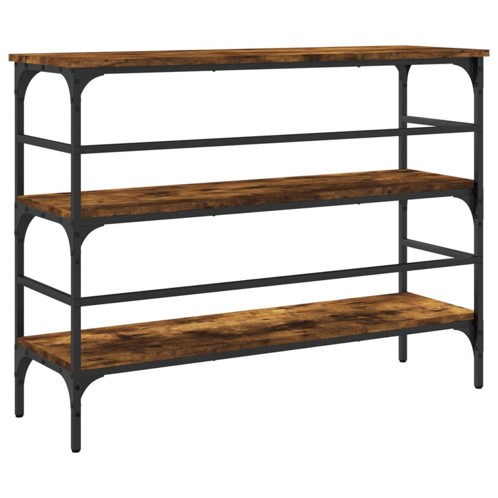 konsolbord 100x32x75 cm konstrueret træ røget egetræsfarve