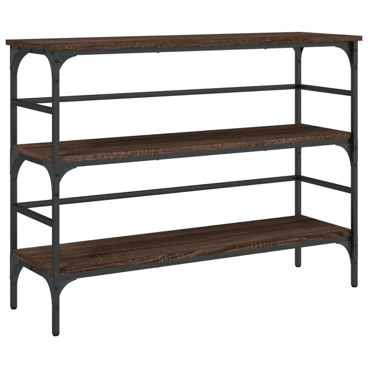 konsolbord 100x32x75 cm konstrueret træ brun egetræsfarve
