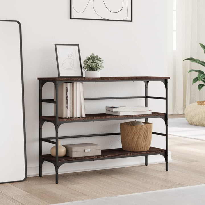 konsolbord 100x32x75 cm konstrueret træ brun egetræsfarve