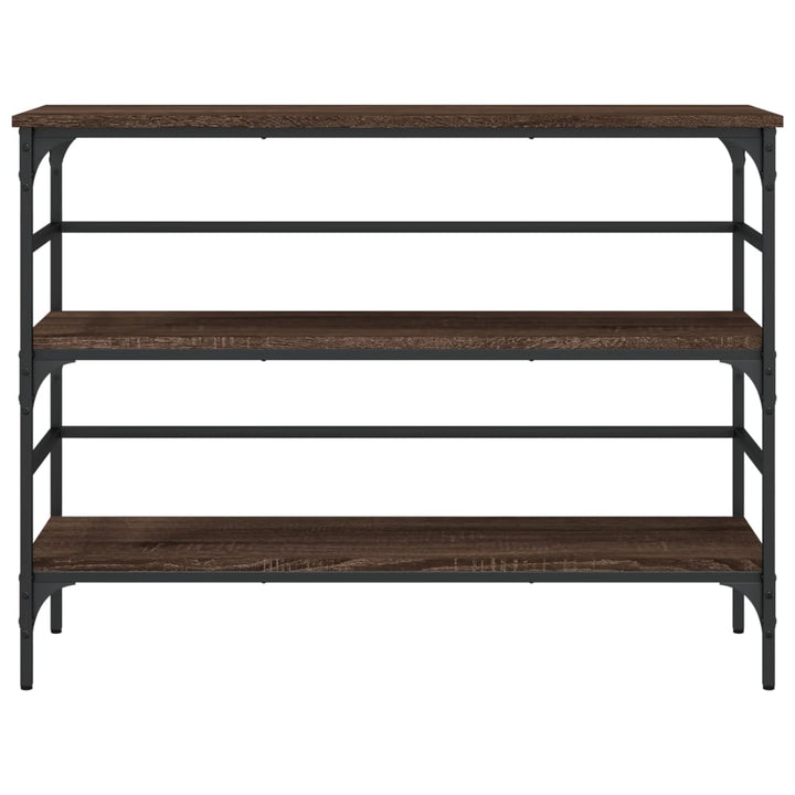 konsolbord 100x32x75 cm konstrueret træ brun egetræsfarve