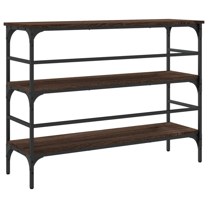 konsolbord 100x32x75 cm konstrueret træ brun egetræsfarve
