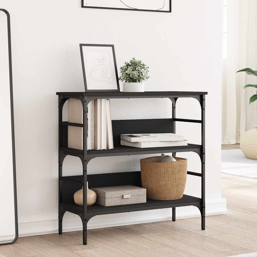konsolbord 75x32x75 cm konstrueret træ sort