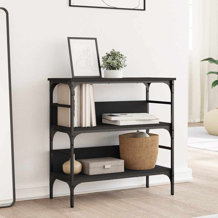 konsolbord 75x32x75 cm konstrueret træ sort