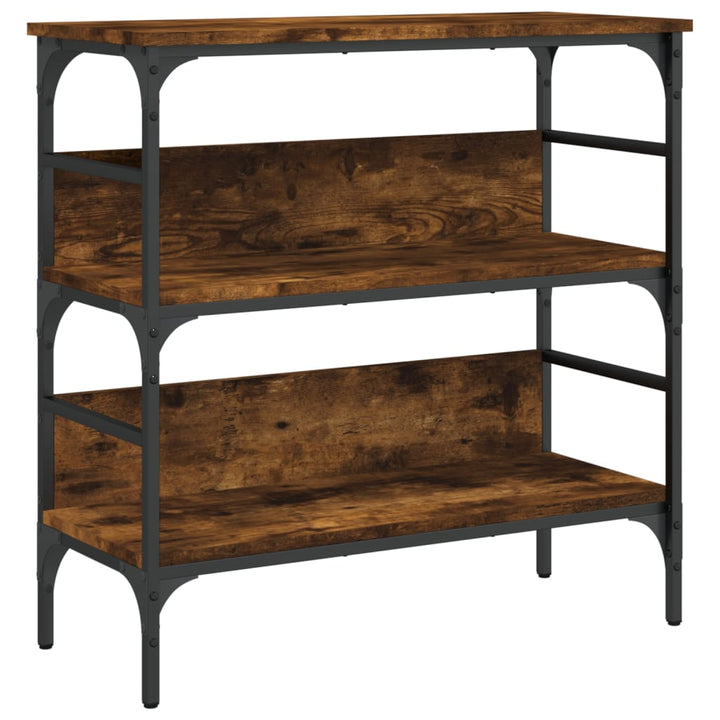 konsolbord 75x32x75 cm konstrueret træ røget egetræsfarve