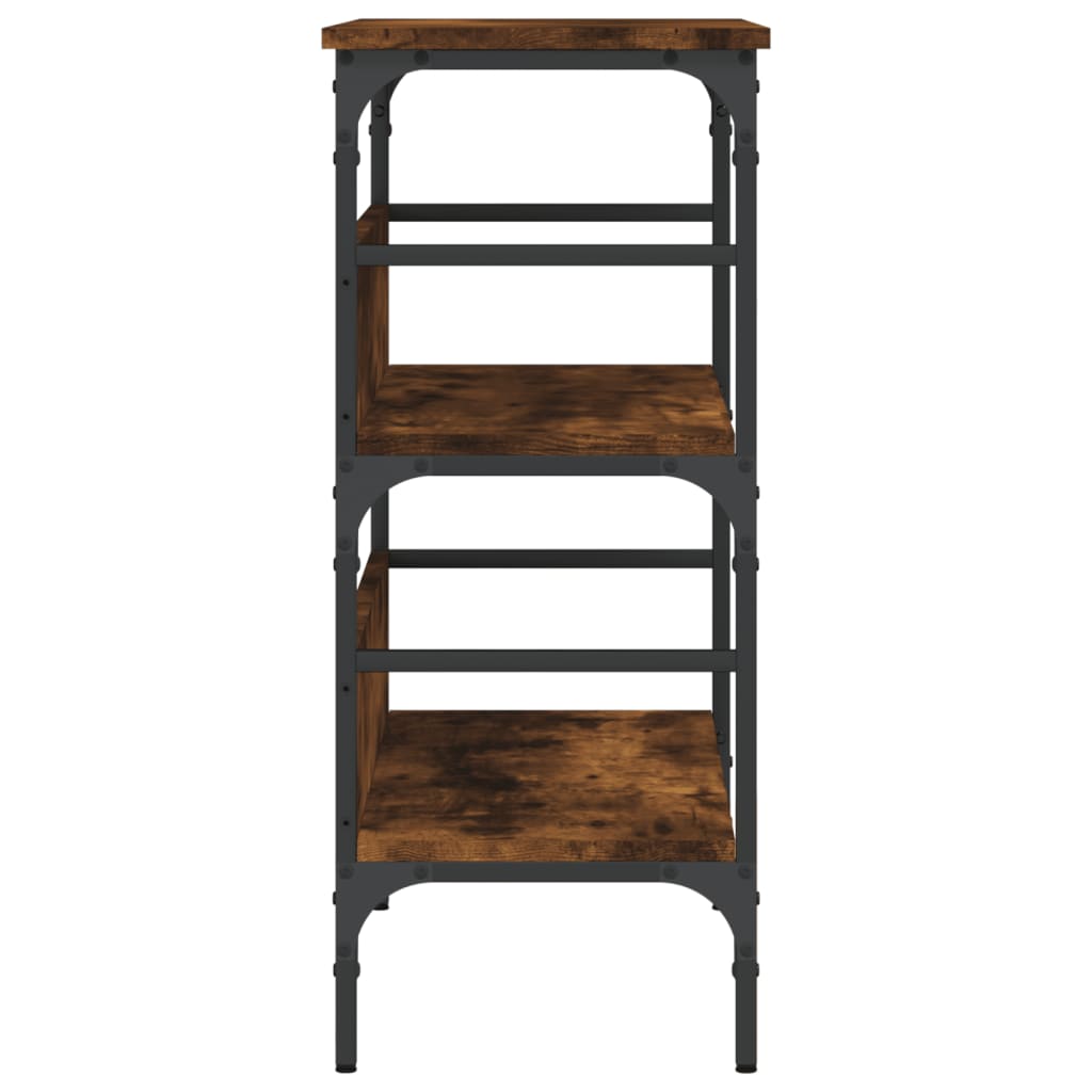 konsolbord 75x32x75 cm konstrueret træ røget egetræsfarve