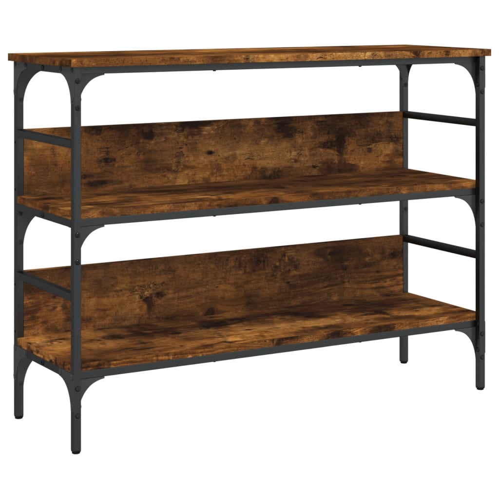 konsolbord 100x32x75 cm konstrueret træ røget egetræsfarve