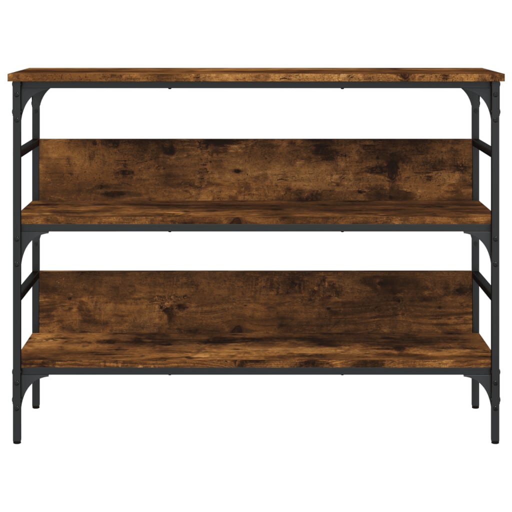 konsolbord 100x32x75 cm konstrueret træ røget egetræsfarve