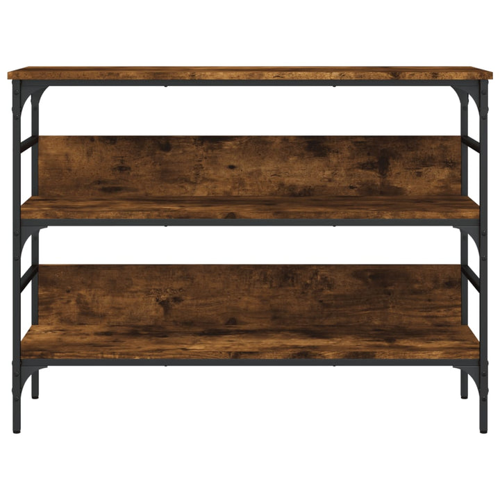 konsolbord 100x32x75 cm konstrueret træ røget egetræsfarve
