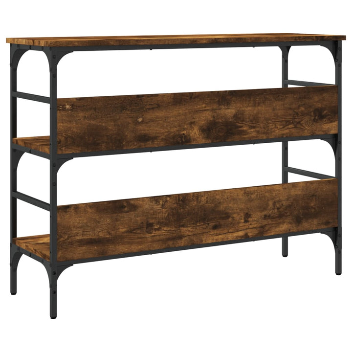 konsolbord 100x32x75 cm konstrueret træ røget egetræsfarve