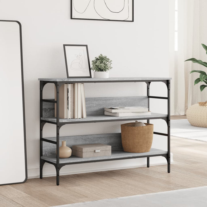 konsolbord 100x32x75 cm konstrueret træ grå sonoma-eg