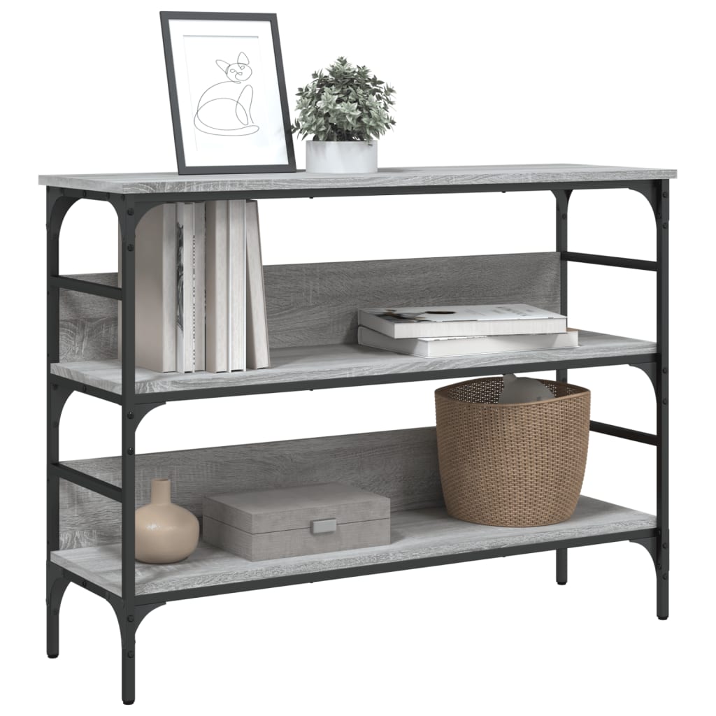 konsolbord 100x32x75 cm konstrueret træ grå sonoma-eg