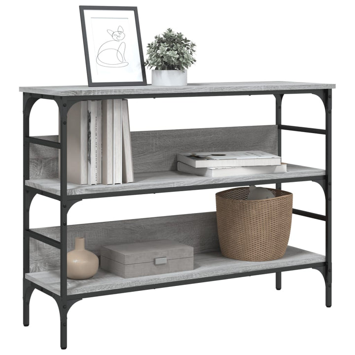 konsolbord 100x32x75 cm konstrueret træ grå sonoma-eg