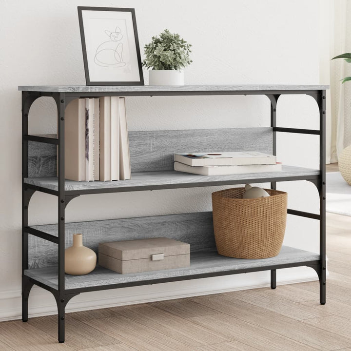 konsolbord 100x32x75 cm konstrueret træ grå sonoma-eg