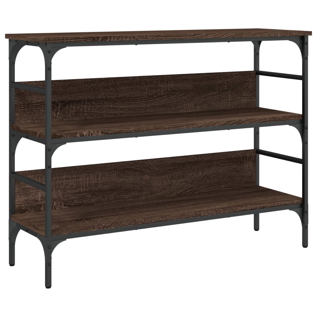 konsolbord 100x32x75 cm konstrueret træ brun egetræsfarve