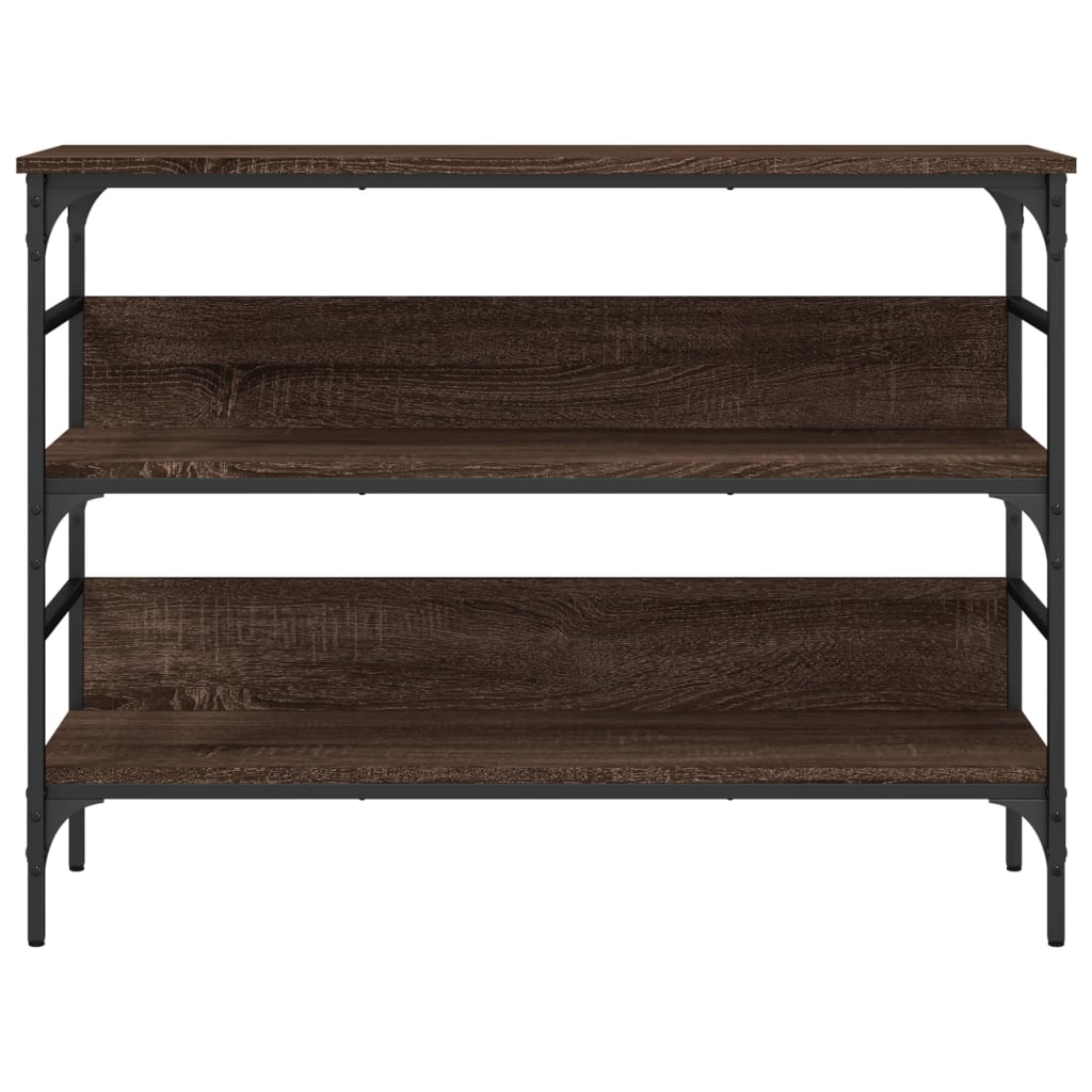 konsolbord 100x32x75 cm konstrueret træ brun egetræsfarve