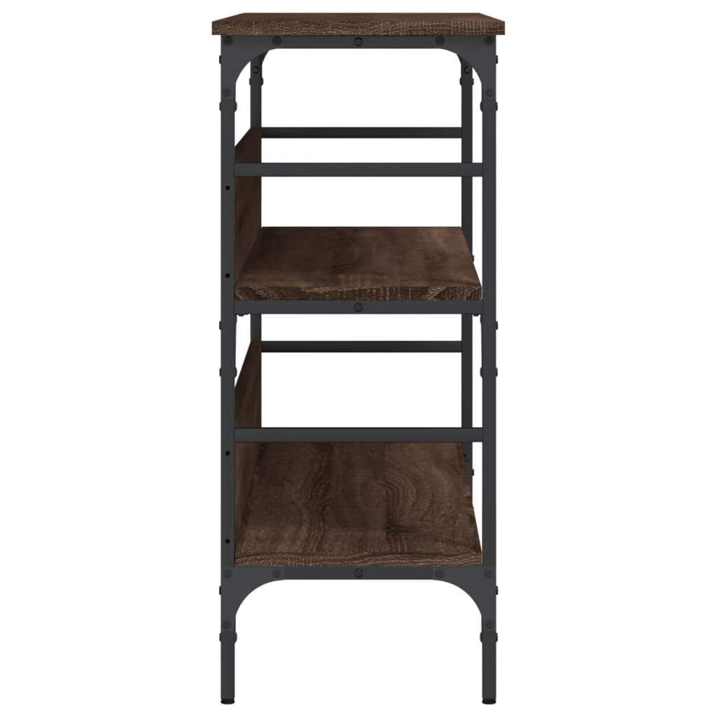 konsolbord 100x32x75 cm konstrueret træ brun egetræsfarve