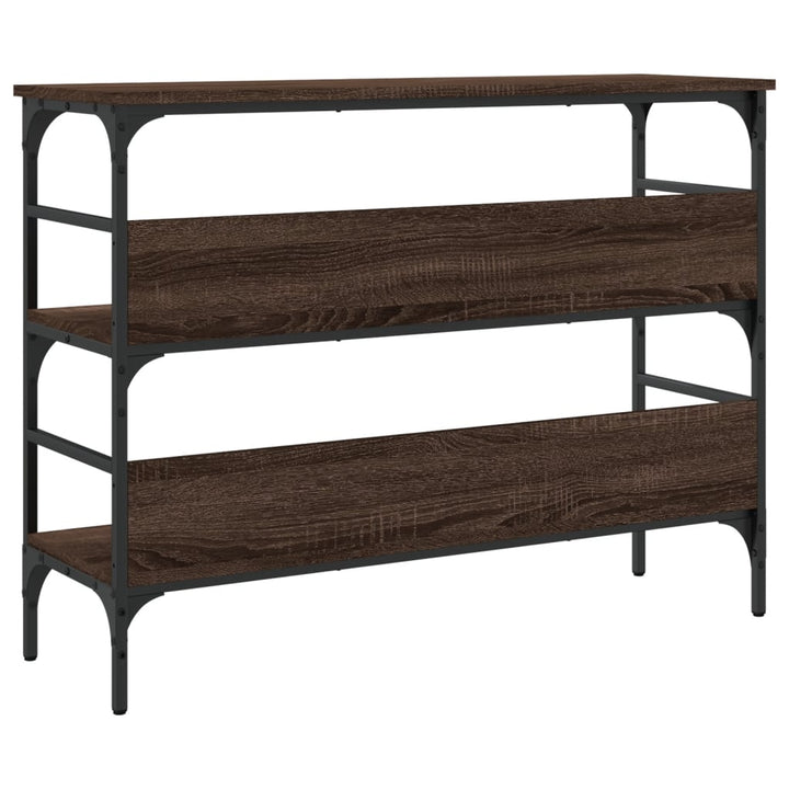 konsolbord 100x32x75 cm konstrueret træ brun egetræsfarve